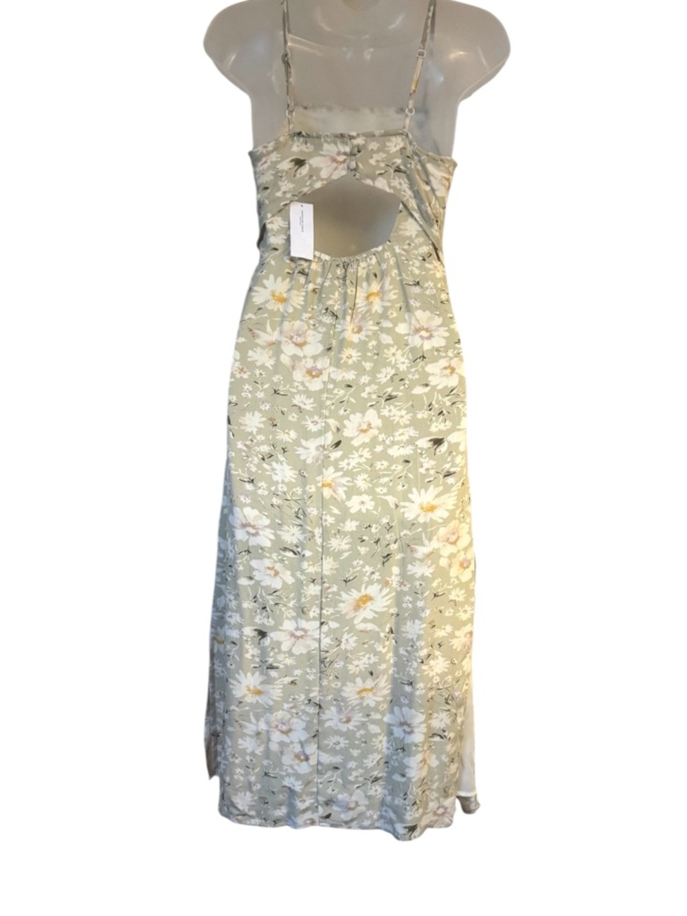 NWT American Eagle Outfitters Light Sage Green Floral  Dress XSMALL   #CL - Picture 6 of 11